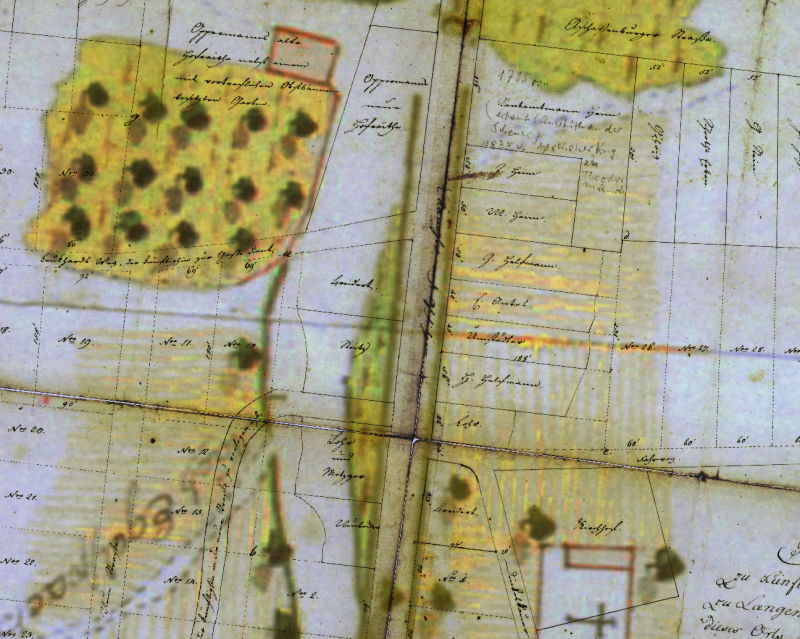 alter Verlauf der Landstrasse und die vortreflichen Obstb&auml;ume